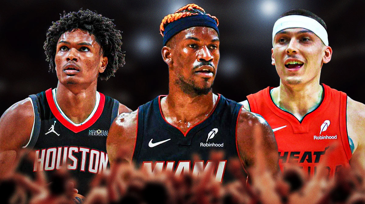 Heat’s Jimmy Butler reacts to Tyler Herro-Amen Thompson fight