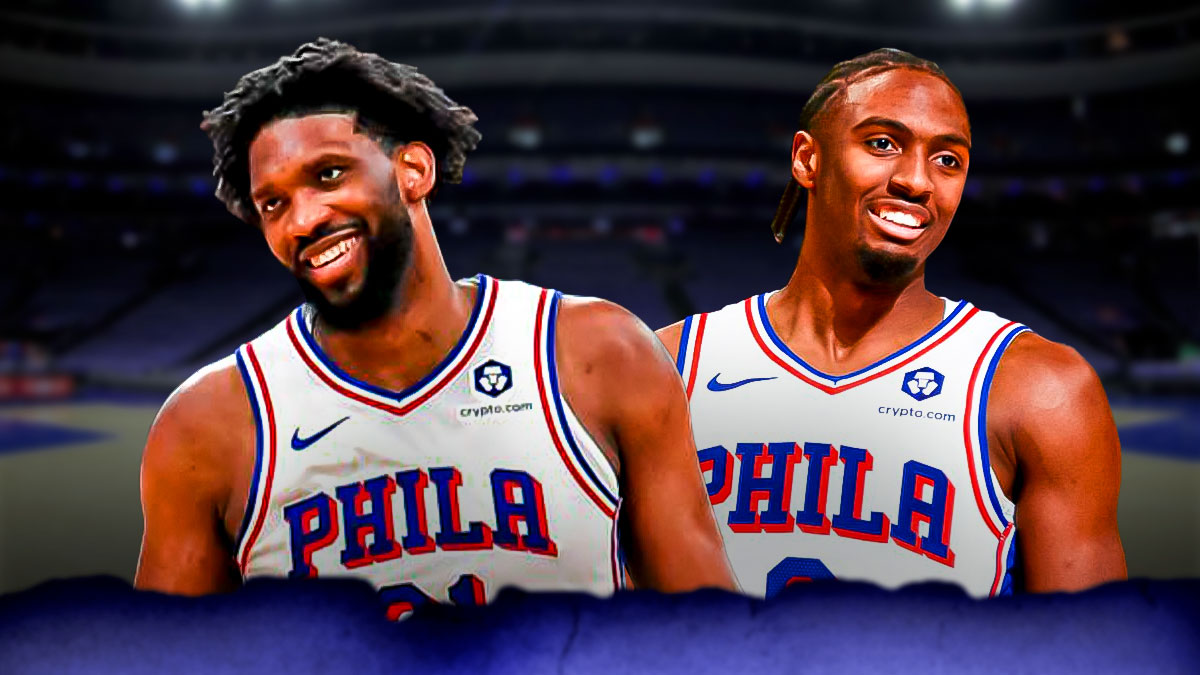 76ers&#8217; Joel Embiid crashes Tyrese Maxey&#8217;s interview with Caleb Martin declaration